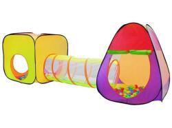 Kruzzel Cort cu tunel pentru copii, 200 bile colorate, husa depozitare, interior/exterior