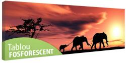  Tablou fosforescent Familie de elefanti 180 cm x 52 cm