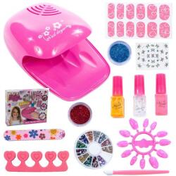 MalPlay Set salon de manichiura pentru copii, accesorii incluse, lampa unghii, oja, plastic, multicolor