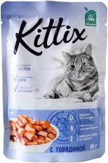 Kittix marhahússal, nedves táp felnőtt macskáknak, 85g
