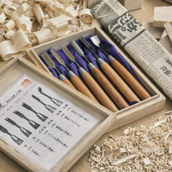  HORISEI SAKU TSUZUMI kézzel készített japán faragóvéső-készlet (6 db)