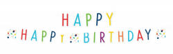  Konfettis Colorful Happy Birthday felirat 180 cm (DPA9906351) - mesesajandek
