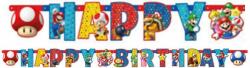 Super Mario Mushroom World Happy Birthday felirat 190 cm (DPA9901542) - mesesajandek