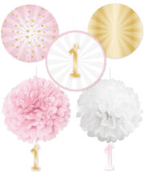  Első születésnap Pink Ombre függő dekoráció 5 db-os (DPA9910313)