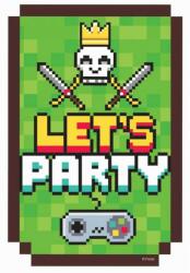 Játék Game On party meghívó 6 db-os (MLG140224) - mesesajandek