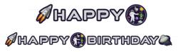 Space, Űr Happy Birthday felirat 192 cm (DPA9914670) - mesesajandek