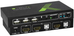 TECHLY Switch Techly 2x1 USB HDMI 4Kx2K IDATA KVM-HDMI2U KVM switch Black (IDATA KVM-HDMI2U) - pcone