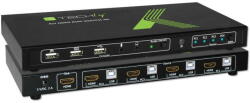 TECHLY Switch Techly 4x1 USB HDMI 4Kx2K IDATA KVM-HDMI4U KVM switch Black (IDATA KVM-HDMI4U) - vexio