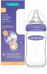 Lansinoh NaturalWave Glass biberon pentru sugari Slow 160 ml