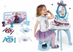 Smoby Set masă cosmetică cu scaune 2în1 Smoby Frozen și cu set de ceai mare Frozen (SM320233-2)