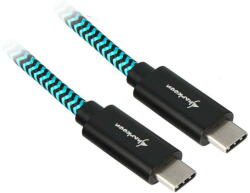 Sharkoon USB 3.1 C-C black / blue 1.0m - Aluminum + Braid (4044951027149)