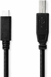 Nedis USB kábel | USB 2.0 | USB-C Dugasz | USB-B Dugasz | 480 Mbps | N (CCGB60650BK20)