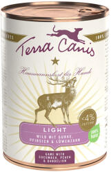 Terra Canis Terra Canis Light 6 x 400 g - Vânat cu castraveți, piersici și păpădie