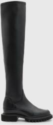 AllSaints ghete de piele Leona Boot femei, culoarea negru, cu toc plat, WF587Z 9BYX-OBD4AA_99X