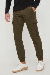 Tommy Hilfiger pantaloni de catifea cord culoarea verde, cu fason cargo 9BYX-SPM0G0_78X