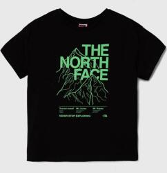 The North Face tricou de bumbac pentru copii B MOUNTAIN LINE S/S TEE culoarea negru, cu imprimeu 9BYX-TSB022_99X