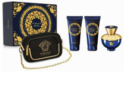 Versace - Set cadou Versace Dylan Blue, Femei, 100 ml Apa de Parfum, 100 ml Gel de Dus, 100 ml Lotiune de Corp, geanta Femei - hiris