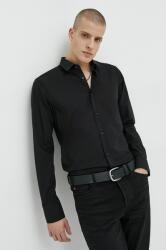 HUGO BOSS cămașă bărbați, culoarea negru, cu guler clasic, slim 50479396 99KK-KDM08M_99X