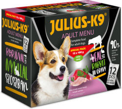 Julius-K9 Veal & Rabbit szószos falatok kutyáknak (4 doboz | 4 x 2 x 6 x 100 g) 4.8 kg