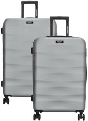 Dugros Malaga ezüst 4 kerekű közepes bőrönd és nagy bőrönd (malaga-M-L-ezust)
