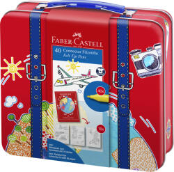 Faber-Castell Filctoll készlet 40db-os, színezőlapokkal, fém dobozban, bőröndös (155535)