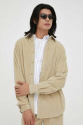 American Vintage pamut ing férfi, galléros, bézs, relaxed - bézs M/L