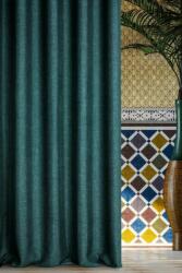 Eurofirany Morocco öko stílusú sötétítő függöny Sötét türkiz 140x270 cm