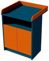  Zsófi Duo 2 ajtós, nyitott polcos 70-es pelenkázó szekrény PUSH OPEN rendszerrel - Indigo/narancssárga