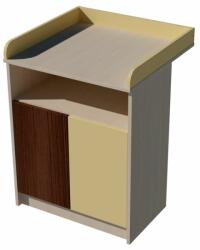  Zsófi Trio 2 ajtós, nyitott polcos 70-es pelenkázó szekrény PUSH OPEN rendszerrel - Világos sonoma/bézs/mokka