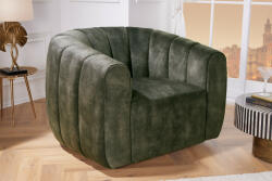  BABYLON design bársony fotel - sötétzöld (43530)