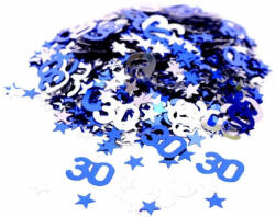 EU Konfetti, metál kék és ezüst, 30-as, 14 g/csomag