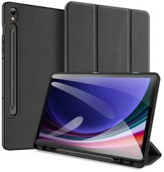 Dux Ducis DOMO tok álló, bőr hatású (aktív FLIP, oldalra nyíló, TRIFOLD asztali tartó funkció, textil minta) FEKETE Samsung Galaxy Tab S9 FE LTE (SM-X516), Samsung Galaxy Tab S9 FE WIFI (SM- (GP-149757)