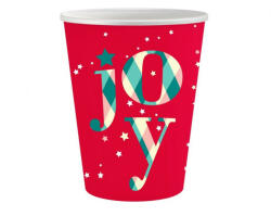 Karácsonyi Red Joy papír pohár 6 db-os 250 ml (MLG168976) - mesesajandek