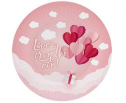 Szerelem Love Is In The Air Pink papírtányér 6 db-os 18 cm (MLG165609) - mesesajandek