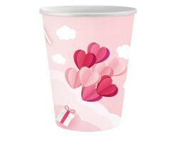Szerelem Love Is In The Air Pink papír pohár 6 db-os 250 ml (MLG165715) - mesesajandek
