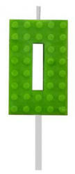 Építőkocka 0-ás Green Blocks tortagyertya, számgyertya (MLG132915D) - mesesajandek