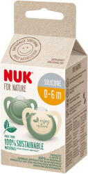 Nuk Suzeta Nuk for Nature Silicon M1, 0-6 luni, Set 2 Bucati, Verde