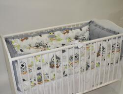 Bebe Design Set lenjerie patut copii fluffy 6 piese 140x70 stelute gri Lenjerii de pat bebelusi‎, patura bebelusi