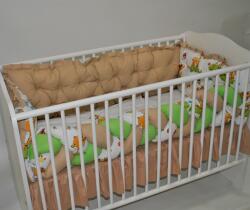 Bebe Design Set lenjerie patut bebe cu impletitura 120x60 cu 6 piese leu cappucino Lenjerii de pat bebelusi‎, patura bebelusi