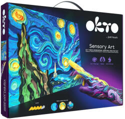 Oktoclay Set pictura senzoriala 3D cu argila usoara, Noapte instelata, 30x40 cm (OK10005) Carte de colorat