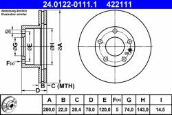 ATE Disc frana ATE 24.0122-0111.1 (24.0122-0111.1)