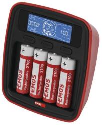 EMOS Încărcător de baterii cu afișaj LCD EMOS N9341 4xAA/AAA 5V (EMS1065) Incarcator baterii