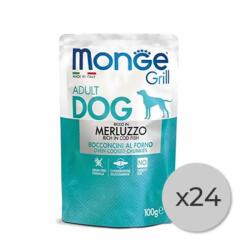 Monge 24 x Monge Dog Plic Grill cu Cod, 100 g