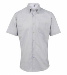 Premier Férfi ing Premier PR236 Men’S Short Sleeve Signature Oxford Shirt -XL, Silver