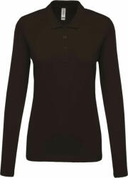 Kariban Női galléros póló Kariban KA257 Ladies’ Long-Sleeved piqué polo Shirt -S, Dark Grey