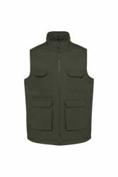 Designed To Work Uniszex mellény Designed To Work WK607 padded Multi-pocket polycotton vest -4XL, Dark Khaki