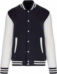 Kariban Uniszex pulóver Kariban KA497 Teddy Fleece Jacket -M, Navy/White