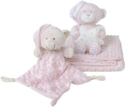 Interbaby Set de dormit pentru bebeluși Interbaby - Pink House, 3 piese (SET25-02) Lenjerii de pat bebelusi‎, patura bebelusi