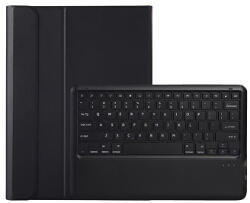 Samsung X610, X616B Galaxy Tab S9 FE+ tablet fliptok, erősített, TPU, bluetooth-os billentyűzettel, stylus kivágássa, fekete