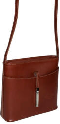 maxmoda classic olasz konyakbarna színű női bőr válltáska 22 × 19 cm (MM-2105-K)